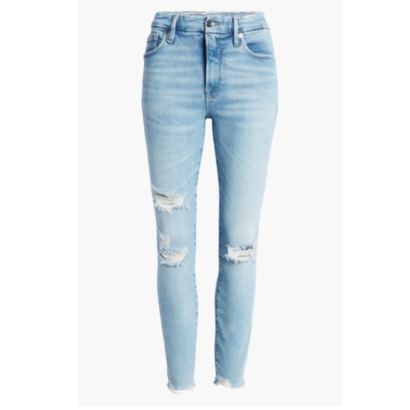 GOOD AMERICAN Good Legs Chewed Hem Skinny Jeans 00/24 - Picture 2 of 16